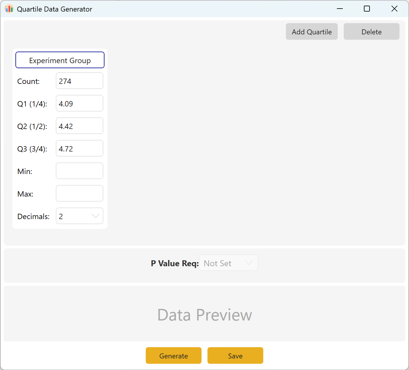 Configuration des quartiles