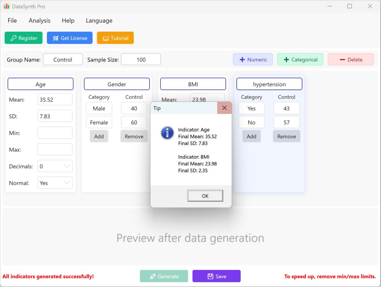 Figure : Interface utilisateur / Opérations pour exécuter la génération